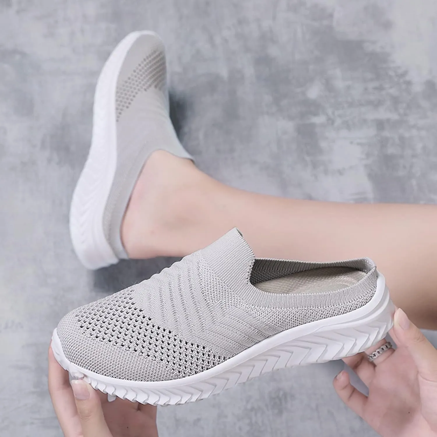 Women's Backless Walking Sneakers Summer Slip-on Tennis Shoes Womens Walking Ladies Shoes Casual High Top Sneakers Waterproof Tennis Shoe Casual Loafers