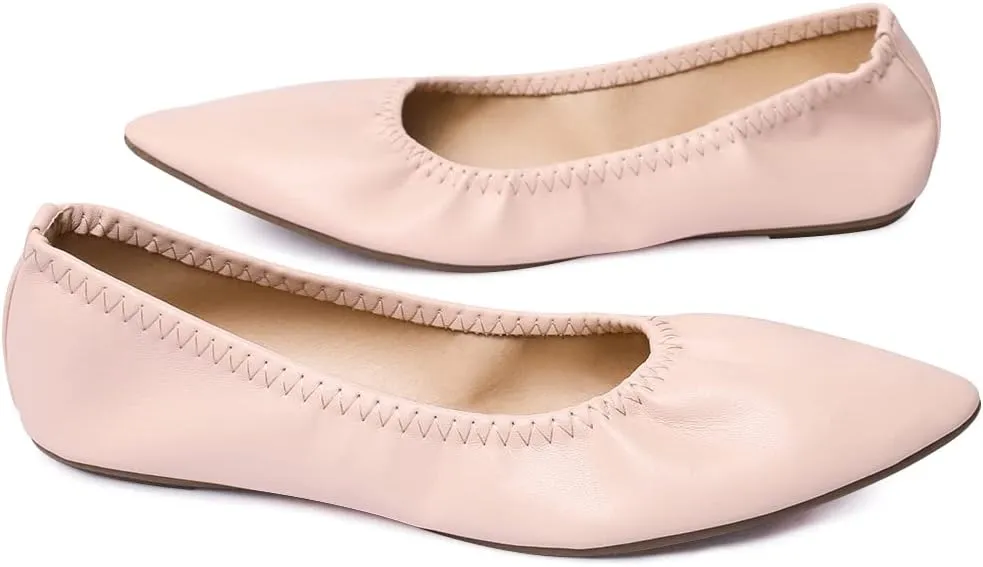 Women's Ballet Flat Slip On Flats - Classic Casual Dress Shoes, Foldable Portable Travel Ballet Walking Shoes
