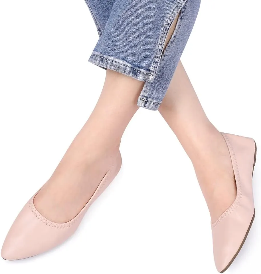 Women's Ballet Flat Slip On Flats - Classic Casual Dress Shoes, Foldable Portable Travel Ballet Walking Shoes