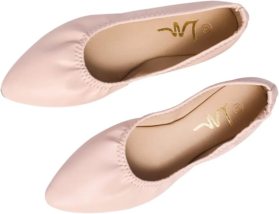 Women's Ballet Flat Slip On Flats - Classic Casual Dress Shoes, Foldable Portable Travel Ballet Walking Shoes