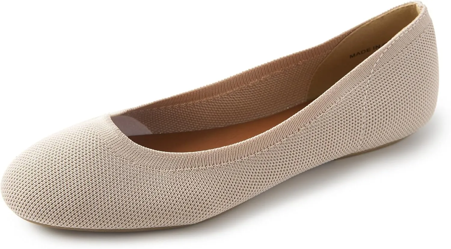 Women's Ballet Flats Soft Knit Lightweight Round Toe Slip On Comfort Ballerina Flat Shoes for Walking Low Wedge Soft