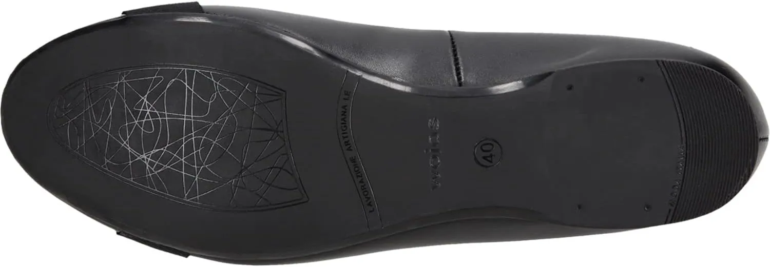 Women's Ballet Flats/Flat Sole/Classic and Elegant/Leather Shoes/Fashionable Balerina Shoes - 44009-71, Black
