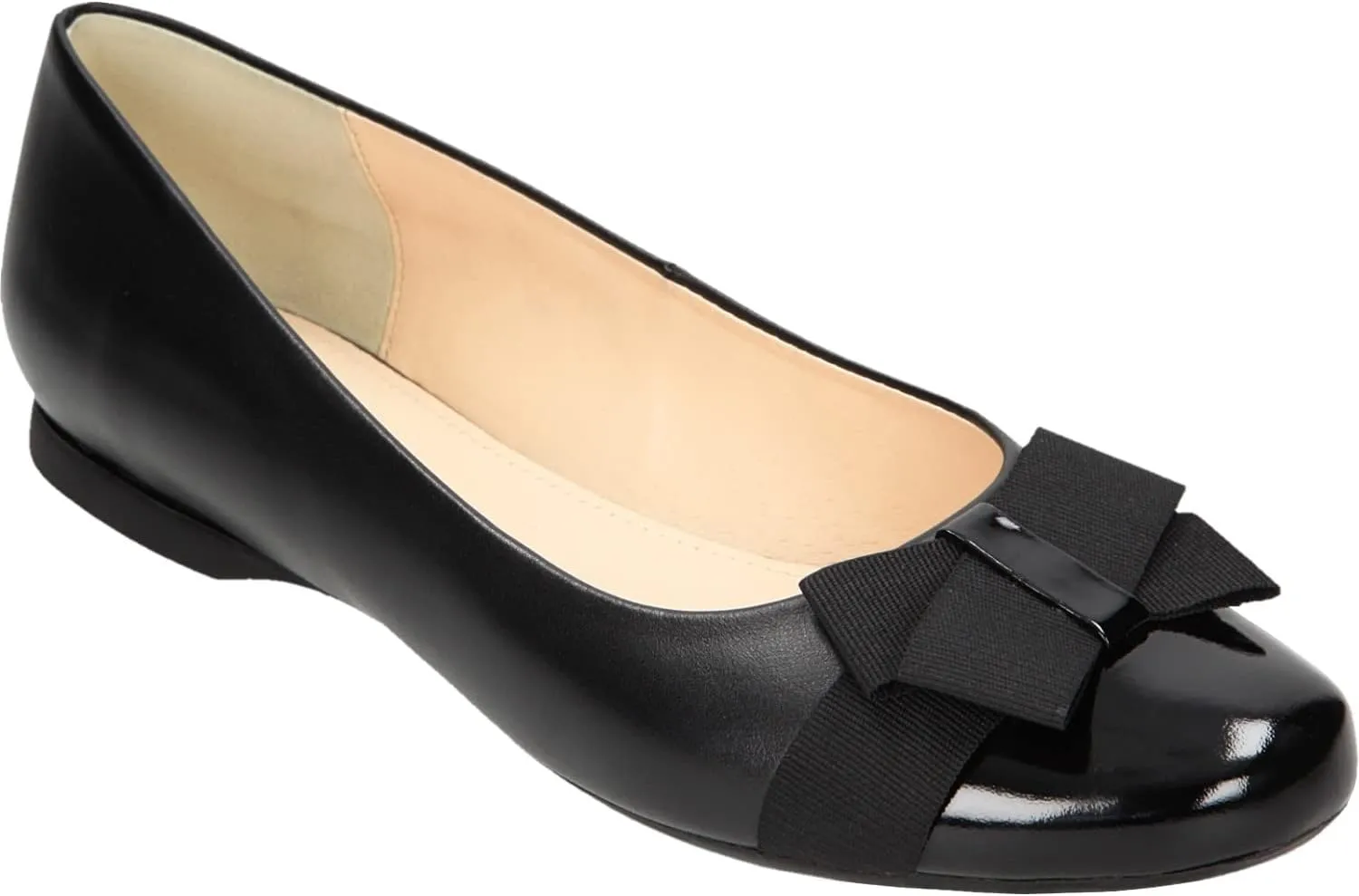 Women's Ballet Flats/Flat Sole/Classic and Elegant/Leather Shoes/Fashionable Balerina Shoes - 44009-71, Black