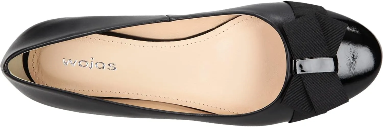 Women's Ballet Flats/Flat Sole/Classic and Elegant/Leather Shoes/Fashionable Balerina Shoes - 44009-71, Black