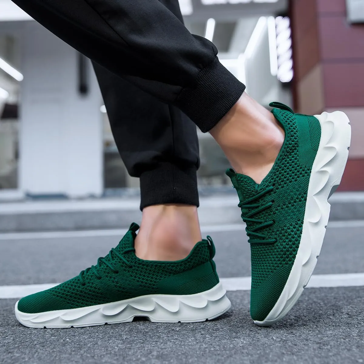 Women's Breathable Casual Athletic Sneakers, Lightweight Comfortable Slip On Gym Walking Tennis Fashion Sports Shoes