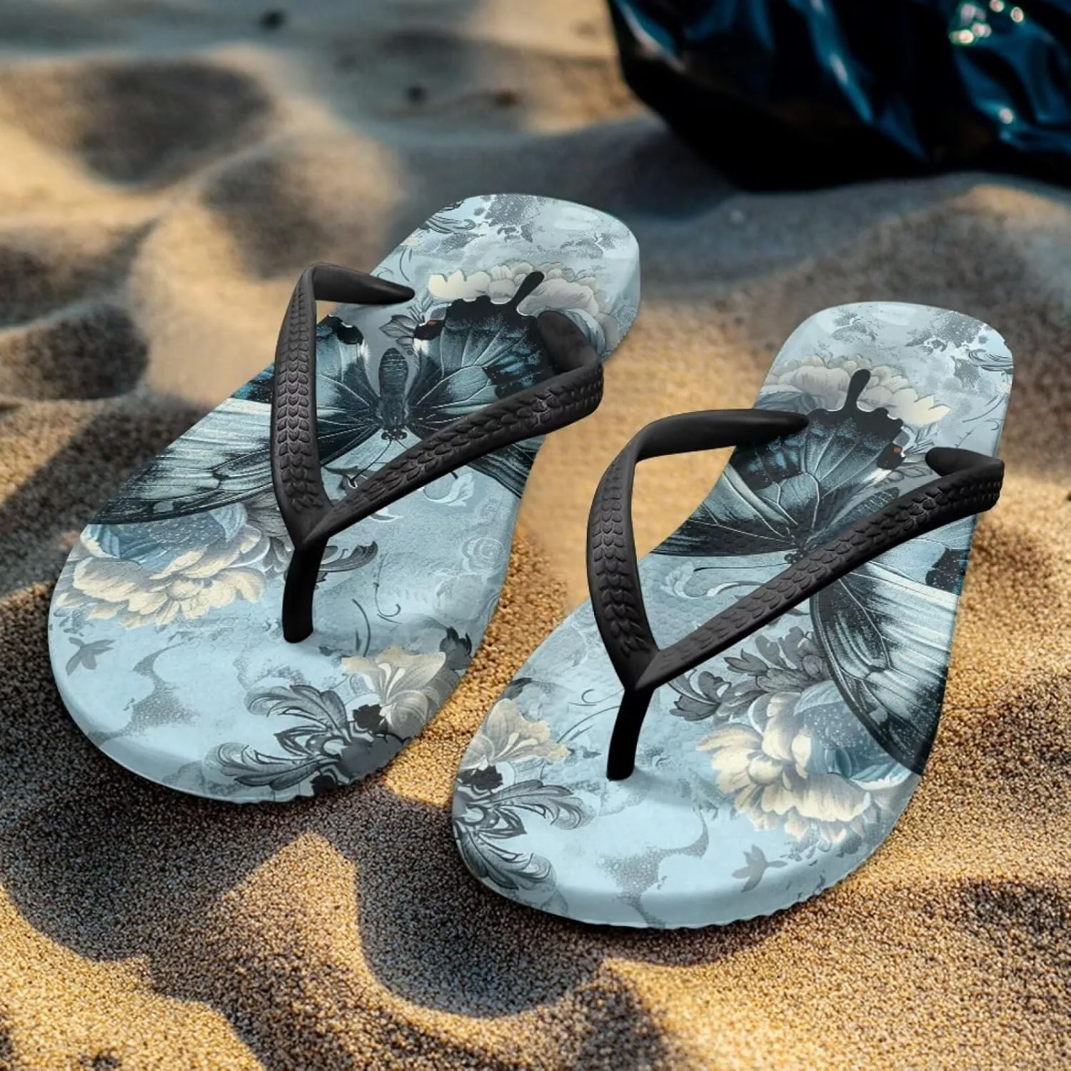 Women's Butterfly Dragonfly Flip Flop Thong Sandal Yoga Mat Comfortable Beach Pool Walking Slippers