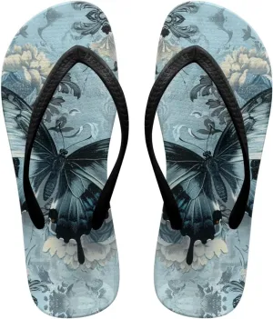 Women's Butterfly Dragonfly Flip Flop Thong Sandal Yoga Mat Comfortable Beach Pool Walking Slippers