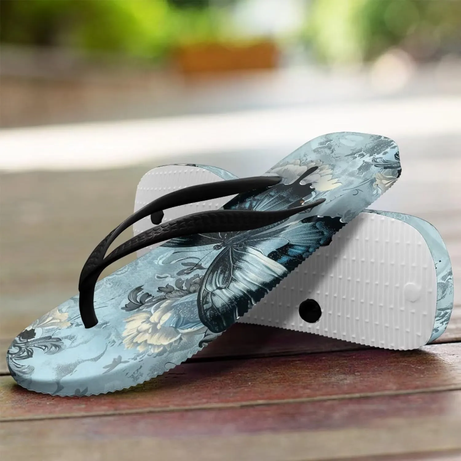 Women's Butterfly Dragonfly Flip Flop Thong Sandal Yoga Mat Comfortable Beach Pool Walking Slippers
