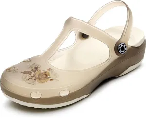 Women's Classic Transparent Garden Clogs Comfortable, Soft, and Non Slip Jelly Beach Sandals Outdoor Leisure Water Slippers