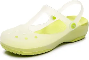 Women's Classic Transparent Solid Color Clogs Comfortable, Soft, and Non Slip Jelly Beach Sandals Outdoor Leisure Water Slippers