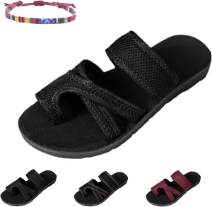 Women's Comfortable Breathable Mesh Flip Flops, Summer Casual Women's Hollow Mesh Slide Sandals, Breathable Mesh Slide Slippers with Loop Toe