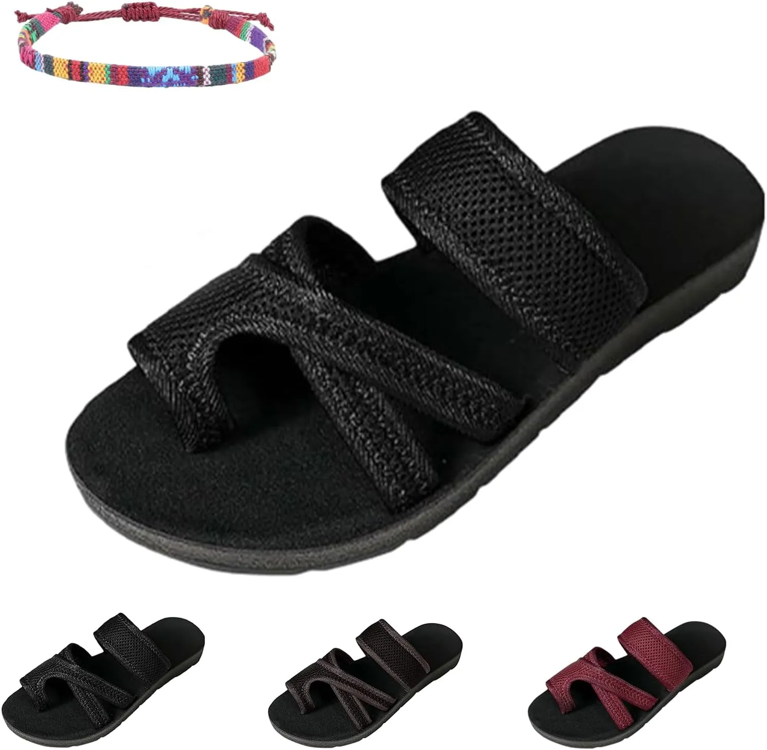 Women's Comfortable Breathable Mesh Flip Flops, Summer Casual Women's Hollow Mesh Slide Sandals, Breathable Mesh Slide Slippers with Loop Toe