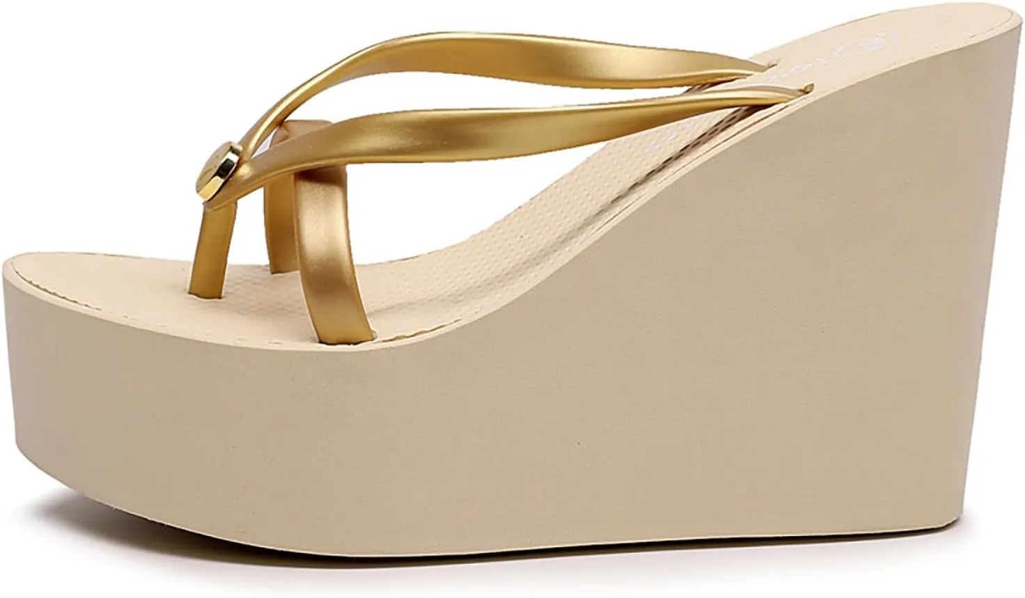 Women's Elastic Lace-Up Slip On Platform Wedge Flip Flop Fashion Round Peep Toe Non-Slip Platform Heighten Clip Toe Flip Flop Summer Leisure Vacation Beach Sandals