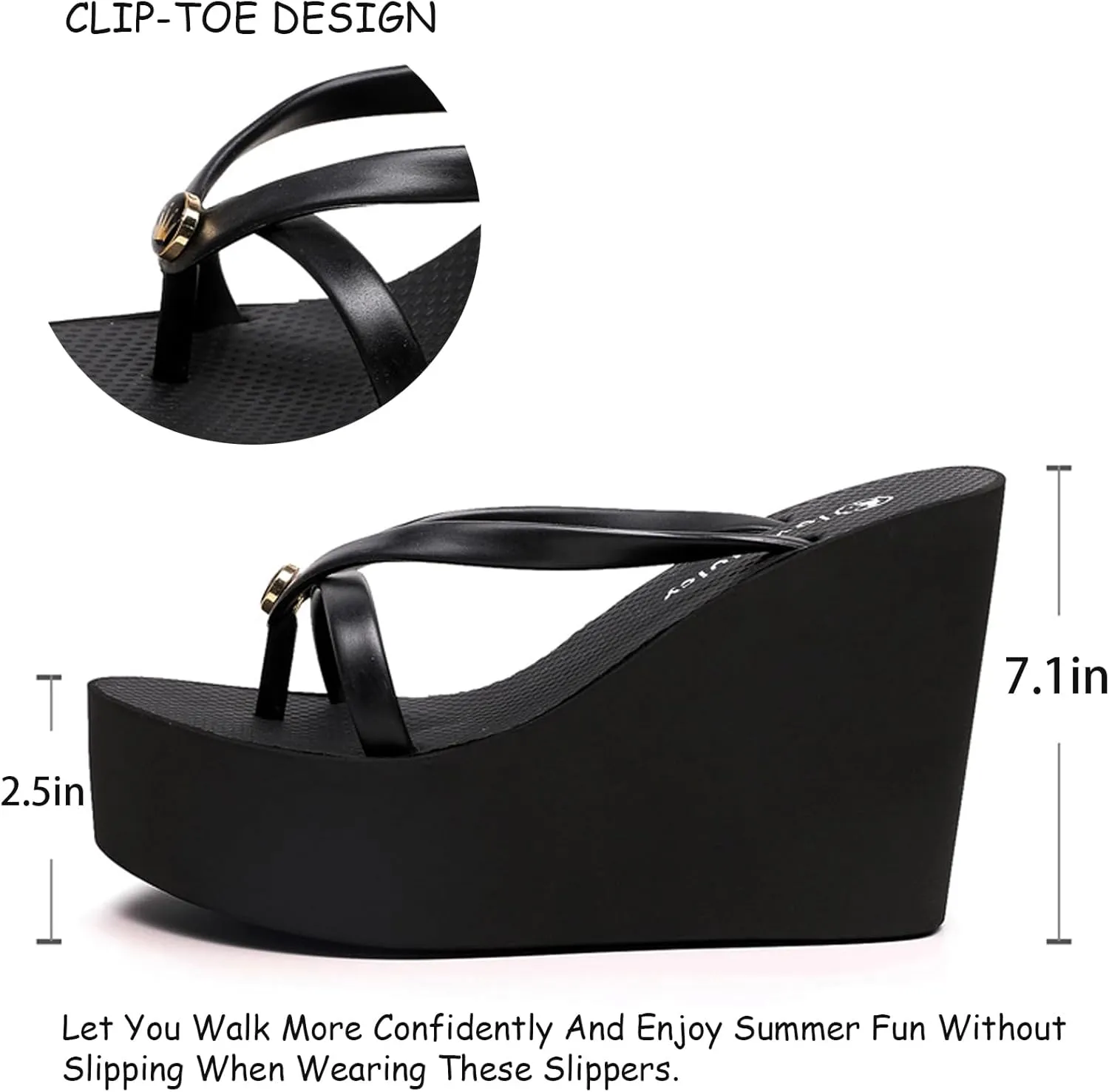 Women's Elastic Lace-Up Slip On Platform Wedge Flip Flop Fashion Round Peep Toe Non-Slip Platform Heighten Clip Toe Flip Flop Summer Leisure Vacation Beach Sandals