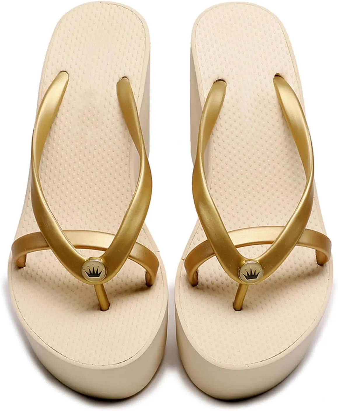 Women's Elastic Lace-Up Slip On Platform Wedge Flip Flop Fashion Round Peep Toe Non-Slip Platform Heighten Clip Toe Flip Flop Summer Leisure Vacation Beach Sandals