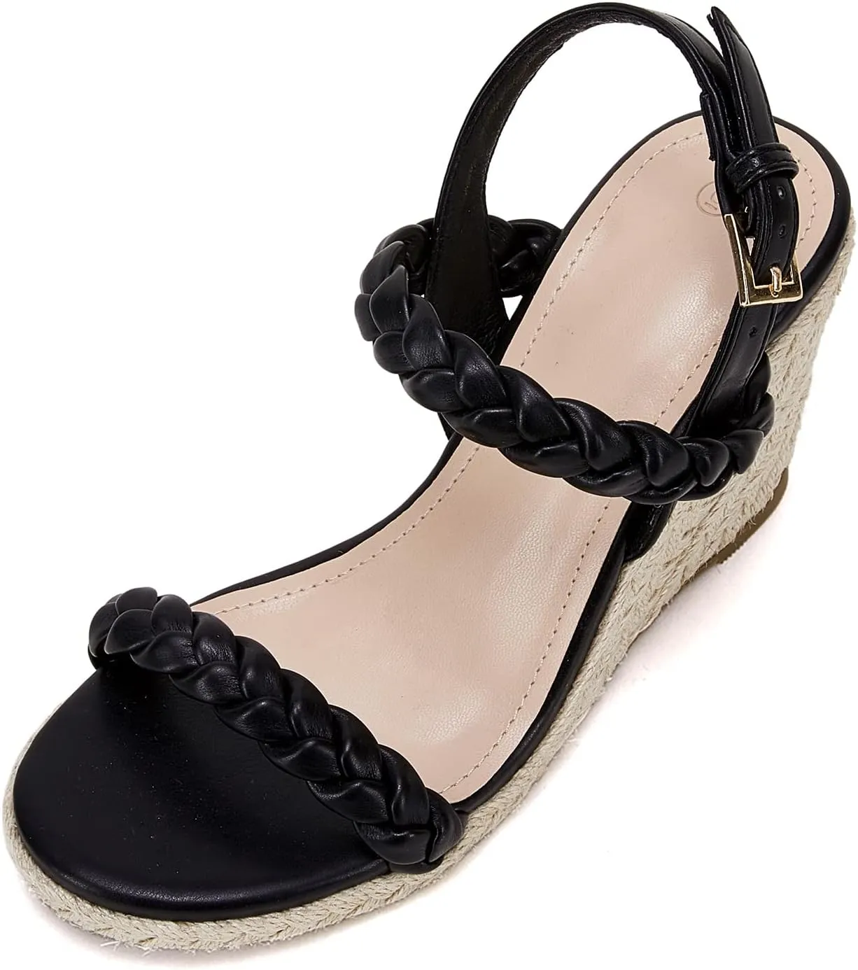 Womens Espadrille Wedge Sandals Heels Platform Braided Ankle Strap Buckle Open Toe Summer Party Dress Shoes