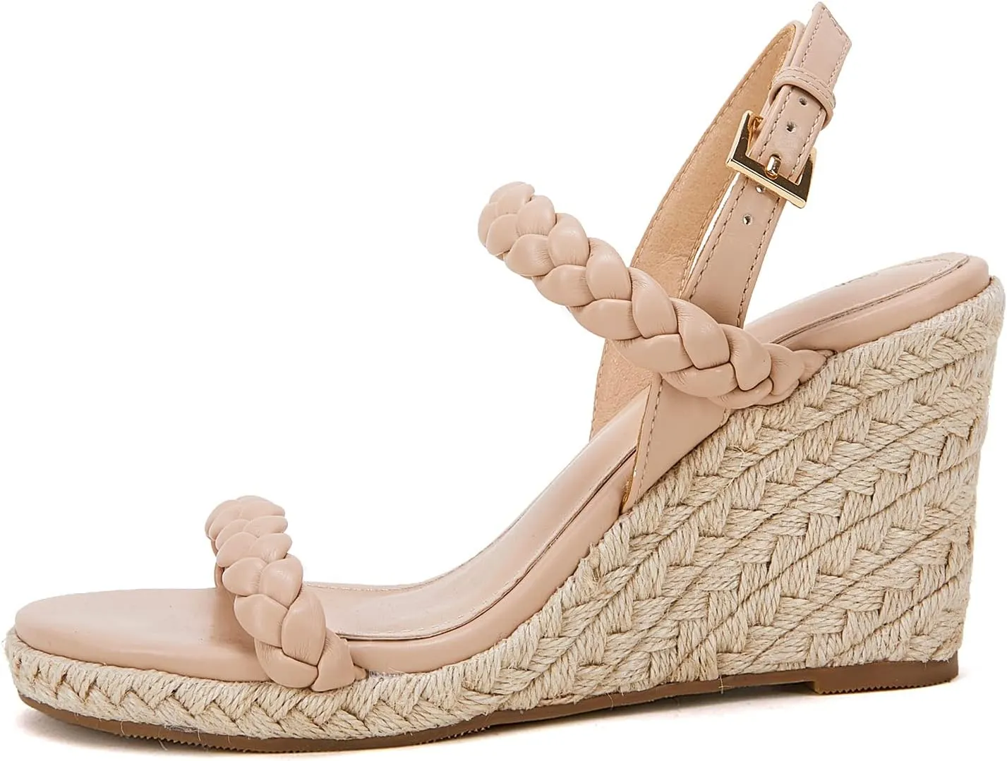 Womens Espadrille Wedge Sandals Heels Platform Braided Ankle Strap Buckle Open Toe Summer Party Dress Shoes