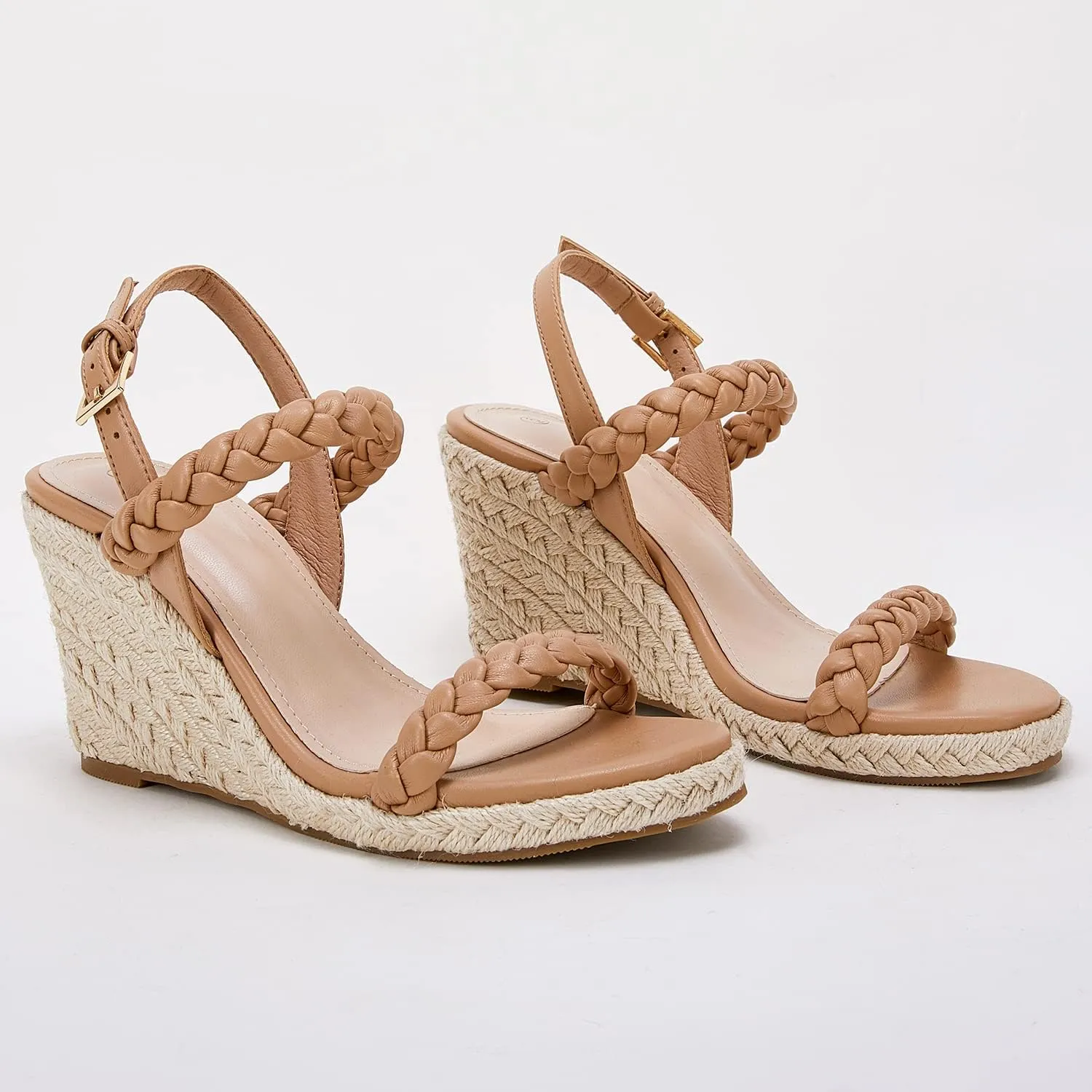 Womens Espadrille Wedge Sandals Heels Platform Braided Ankle Strap Buckle Open Toe Summer Party Dress Shoes