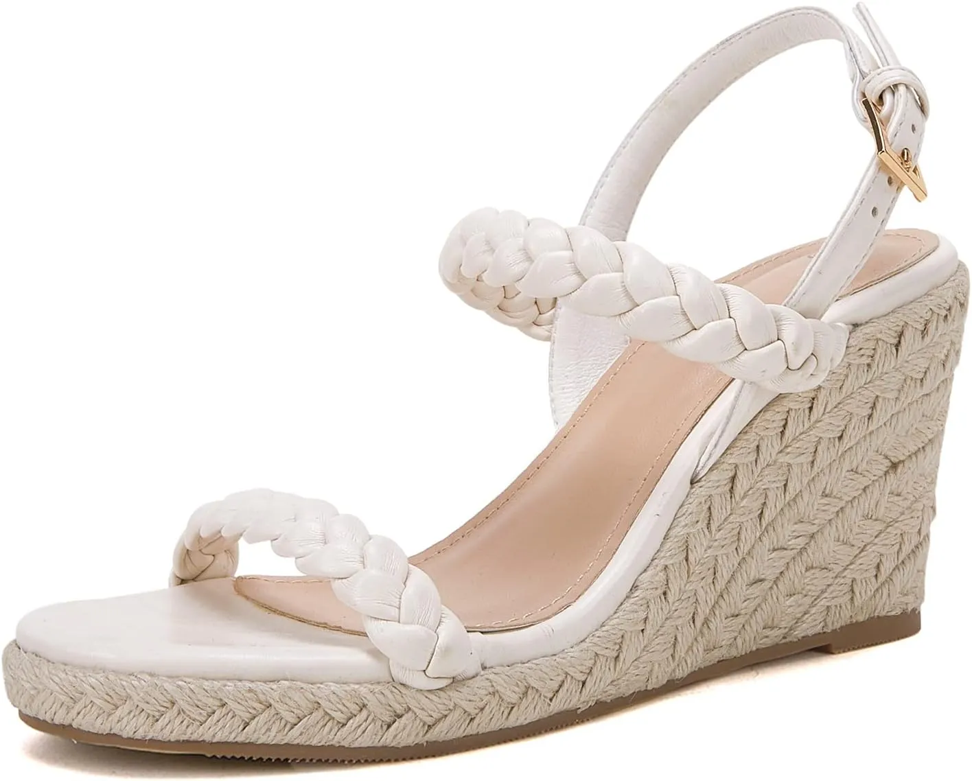 Womens Espadrille Wedge Sandals Heels Platform Braided Ankle Strap Buckle Open Toe Summer Party Dress Shoes