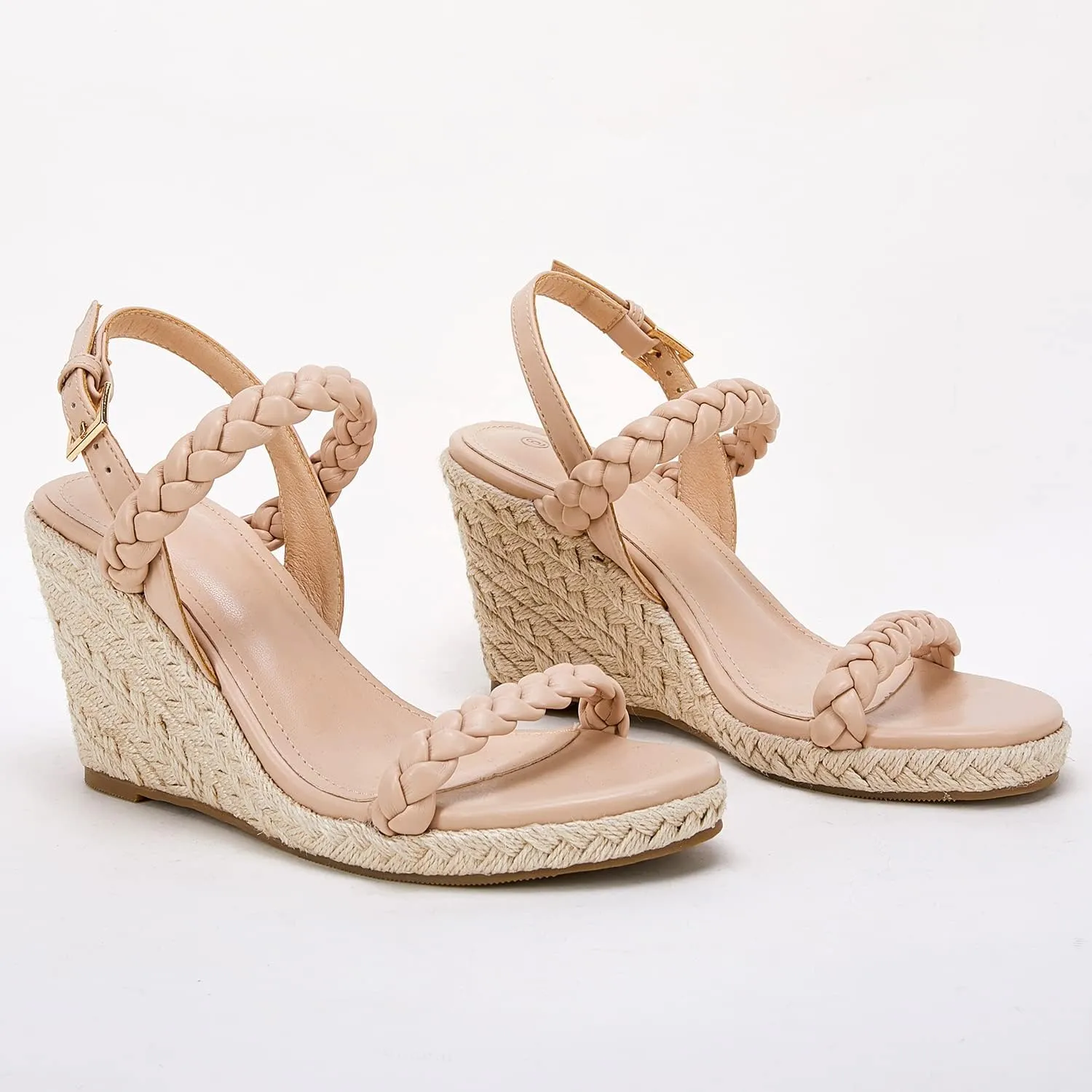 Womens Espadrille Wedge Sandals Heels Platform Braided Ankle Strap Buckle Open Toe Summer Party Dress Shoes