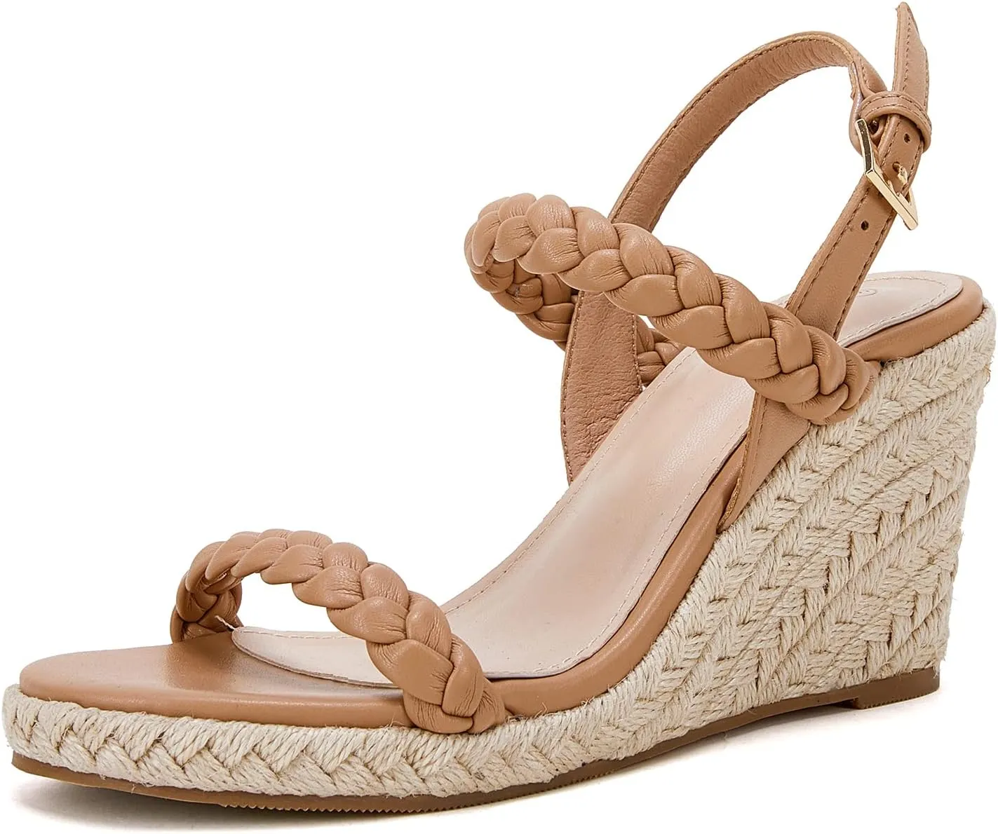 Womens Espadrille Wedge Sandals Heels Platform Braided Ankle Strap Buckle Open Toe Summer Party Dress Shoes