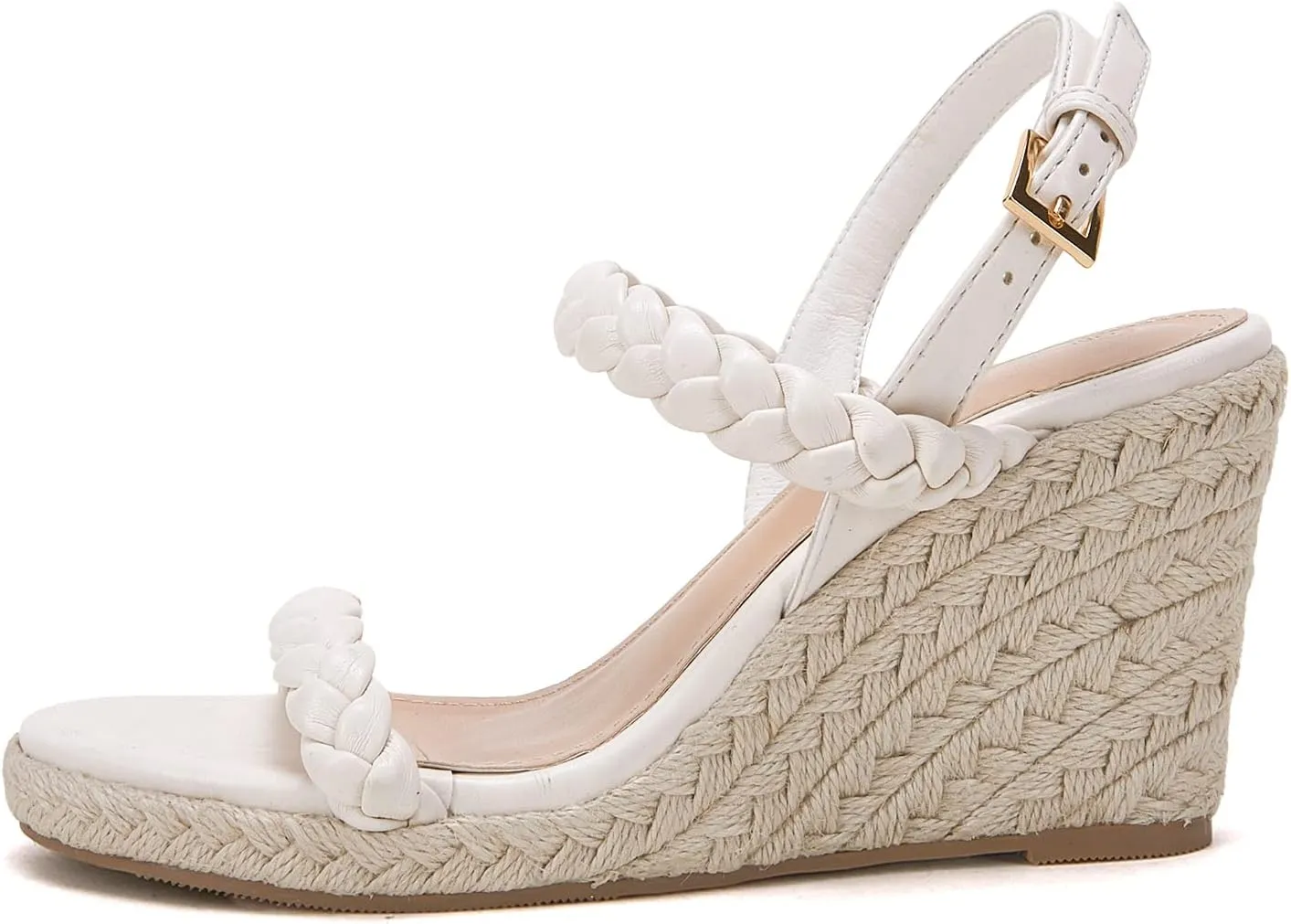 Womens Espadrille Wedge Sandals Heels Platform Braided Ankle Strap Buckle Open Toe Summer Party Dress Shoes