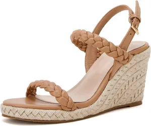 Womens Espadrille Wedge Sandals Heels Platform Braided Ankle Strap Buckle Open Toe Summer Party Dress Shoes