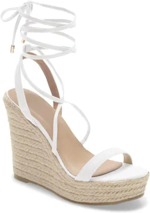 Women's Espadrille Wedges Lace Up Platform Ankle Cross Strap Slingback Summer Dress Sandals