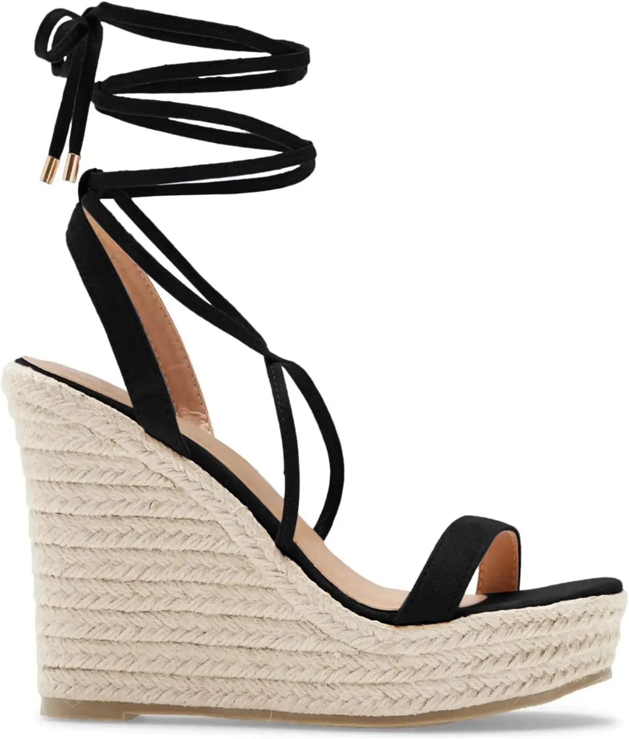 Women's Espadrille Wedges Lace Up Platform Ankle Cross Strap Slingback Summer Dress Sandals