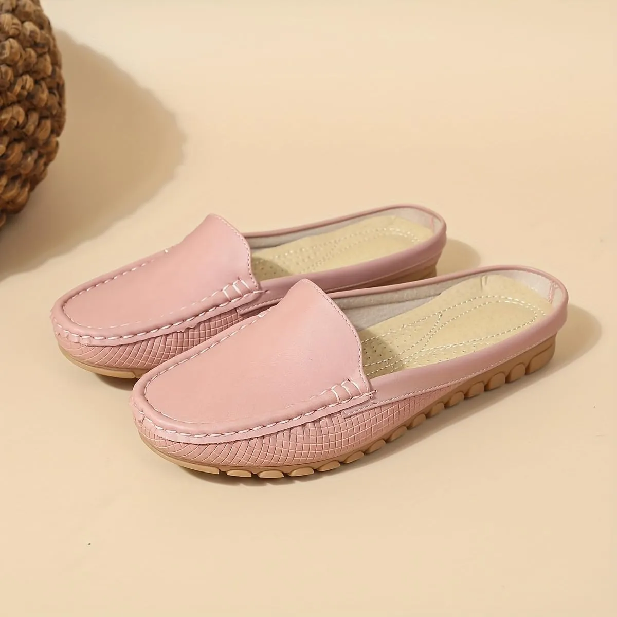 Women's Fashionable Slip-On Mule Sandals, Half-Toe Design, Comfortable And Breathable, Summer