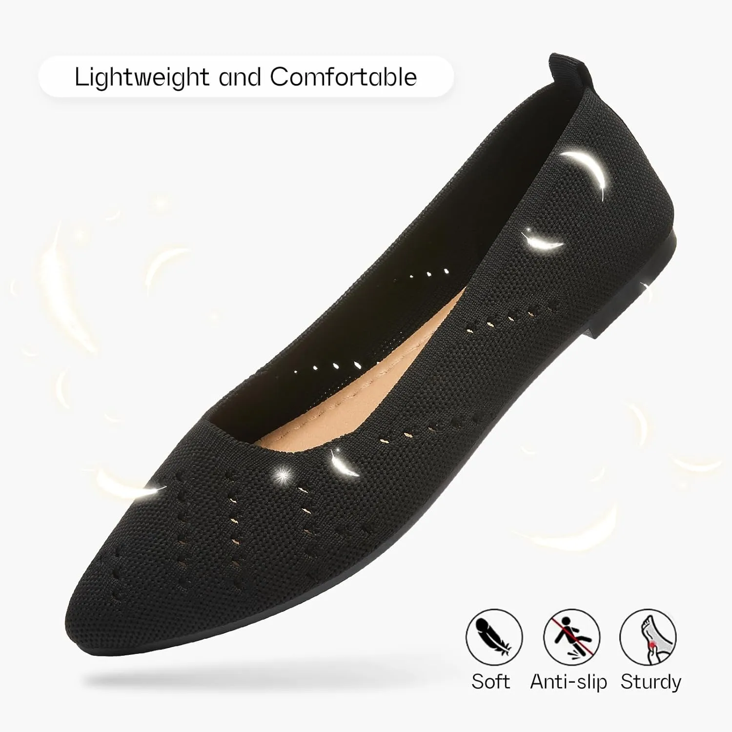 Women’s Flats Shoes Dress Shoes for Women Ballet Flats Dressy Comfortable Pointed Toe Flats Foldable Flats