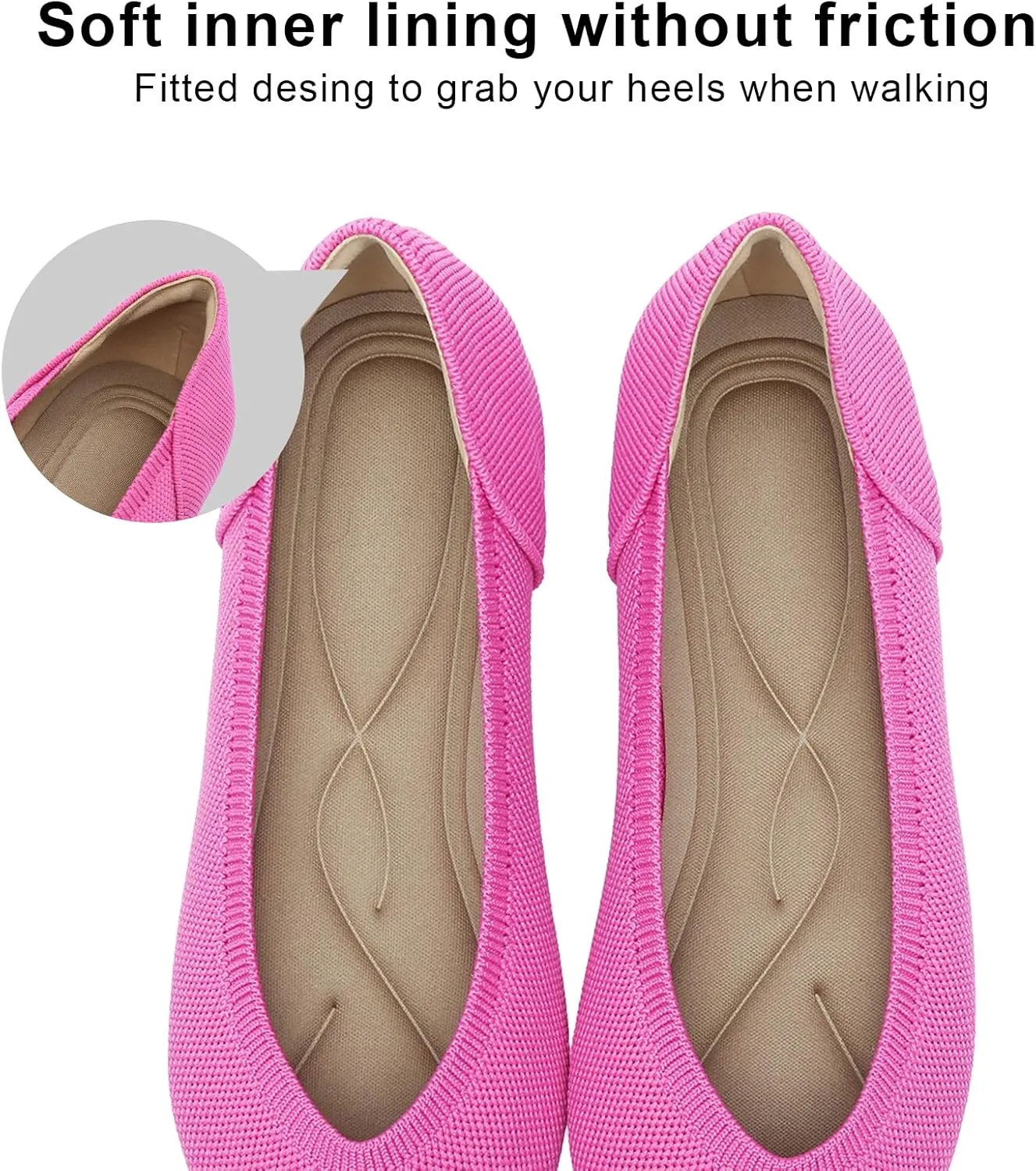 Women's Flats Shoes Pointed Toe Knit Ballet Comfortable Dressy Slip On Leopard Flat