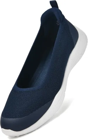 Women's Flats Slip On Shoes Knit Walking Sneakers Casual Low Wedge Nurse Loafers Comfortable Lightweight Breathable