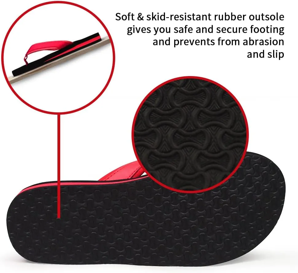 Women's Flip-Flop Lightweight Sandals Comfortable Shock Proof Slippers Casual Thong Flip Flop for Women for Indoor and Outdoor Beach