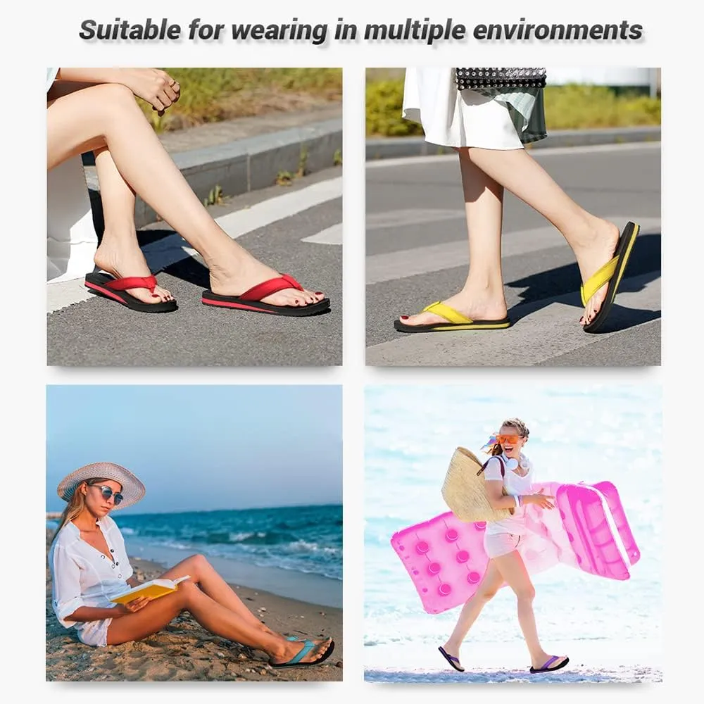 Women's Flip-Flop Lightweight Sandals Comfortable Shock Proof Slippers Casual Thong Flip Flop for Women for Indoor and Outdoor Beach