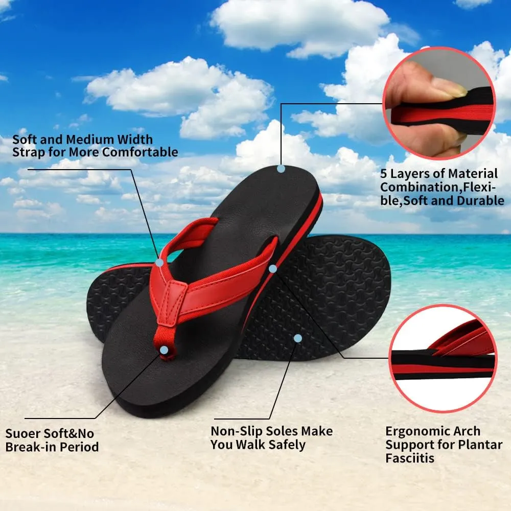 Women's Flip-Flop Lightweight Sandals Comfortable Shock Proof Slippers Casual Thong Flip Flop for Women for Indoor and Outdoor Beach