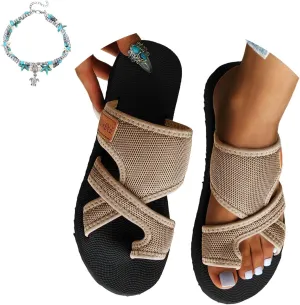 Women's Hollow Mesh Slide Sandals Comfortable Vacation Sandals Summer Slip On Wedge Sandals Flip Flops Beach Sandals