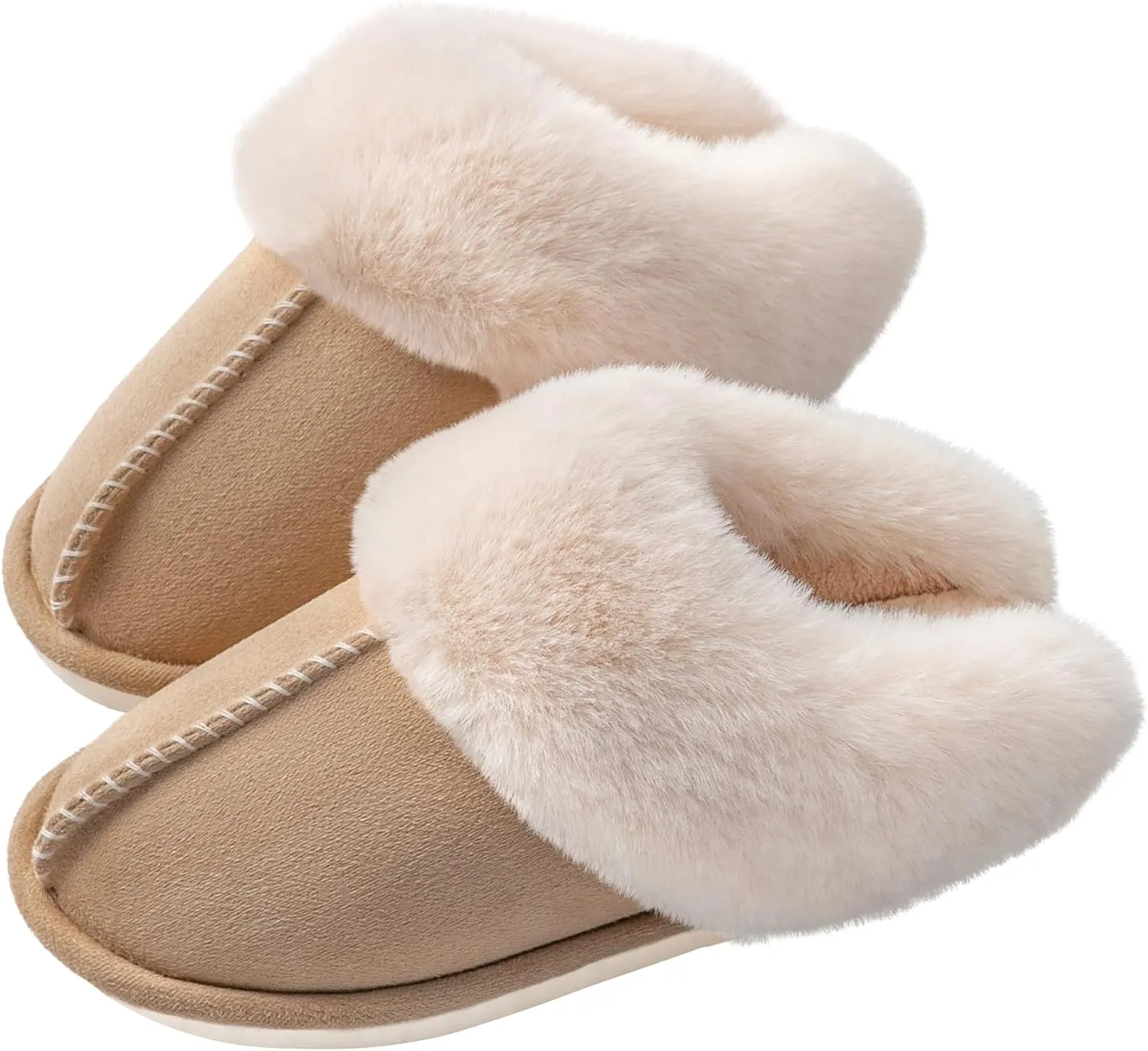 Women's House Slippers Memory Foam Fluffy Soft Slippers, Slip on Winter Warm Shoes for Women