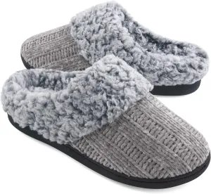 Women's House Slippers Memory Foam Fuzzy Slip on Slide Slippers Ladies Soft Bedroom Shoes for Indoor & Outdoor