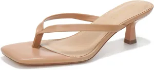 Women's Kitten Heels Sandals Square Open Toe Flip Flop Heels 1.8-2 Inch Heeled Sandals for Women
