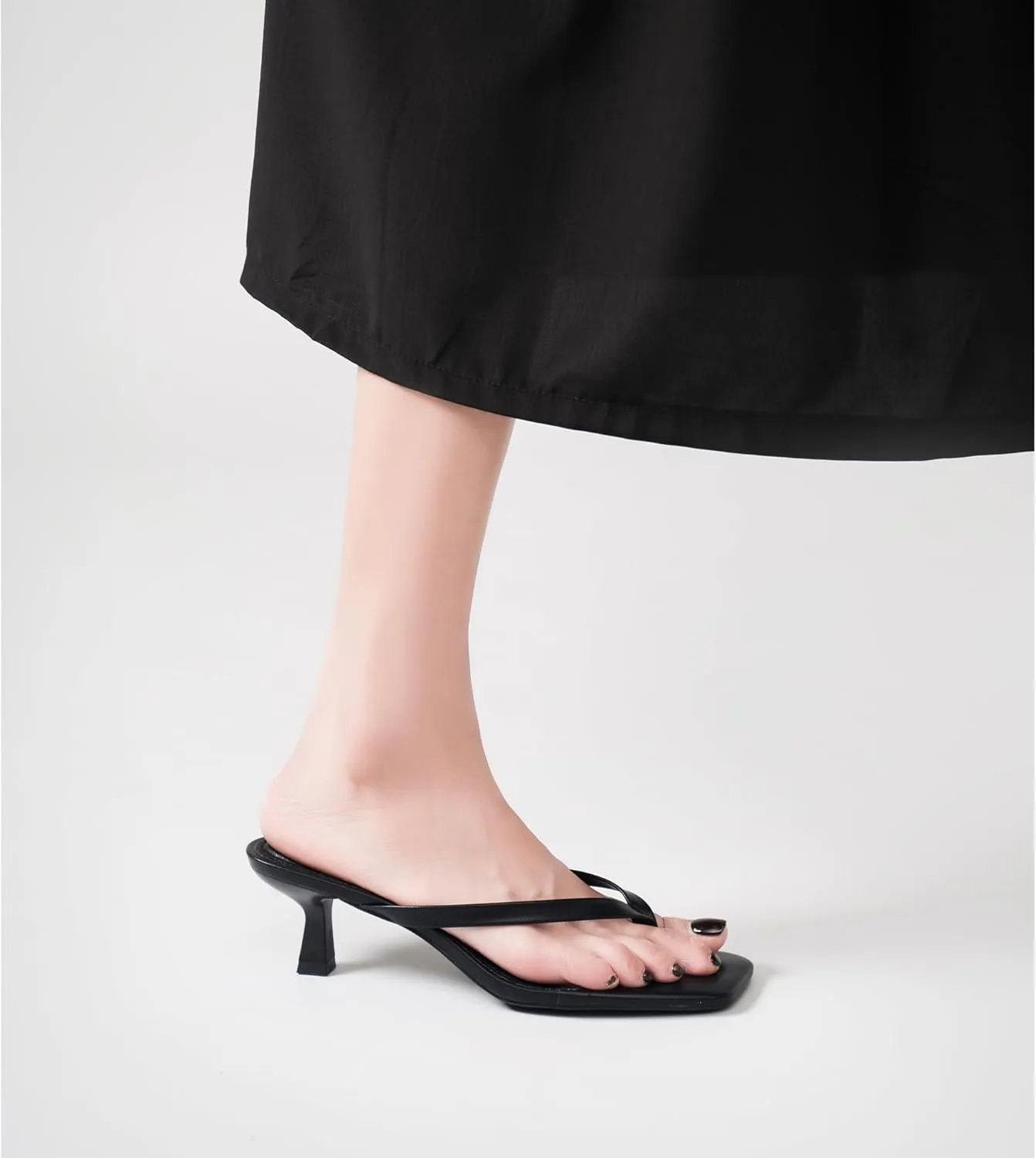 Women's Kitten Heels Sandals Square Open Toe Flip Flop Heels 1.8-2 Inch Heeled Sandals for Women