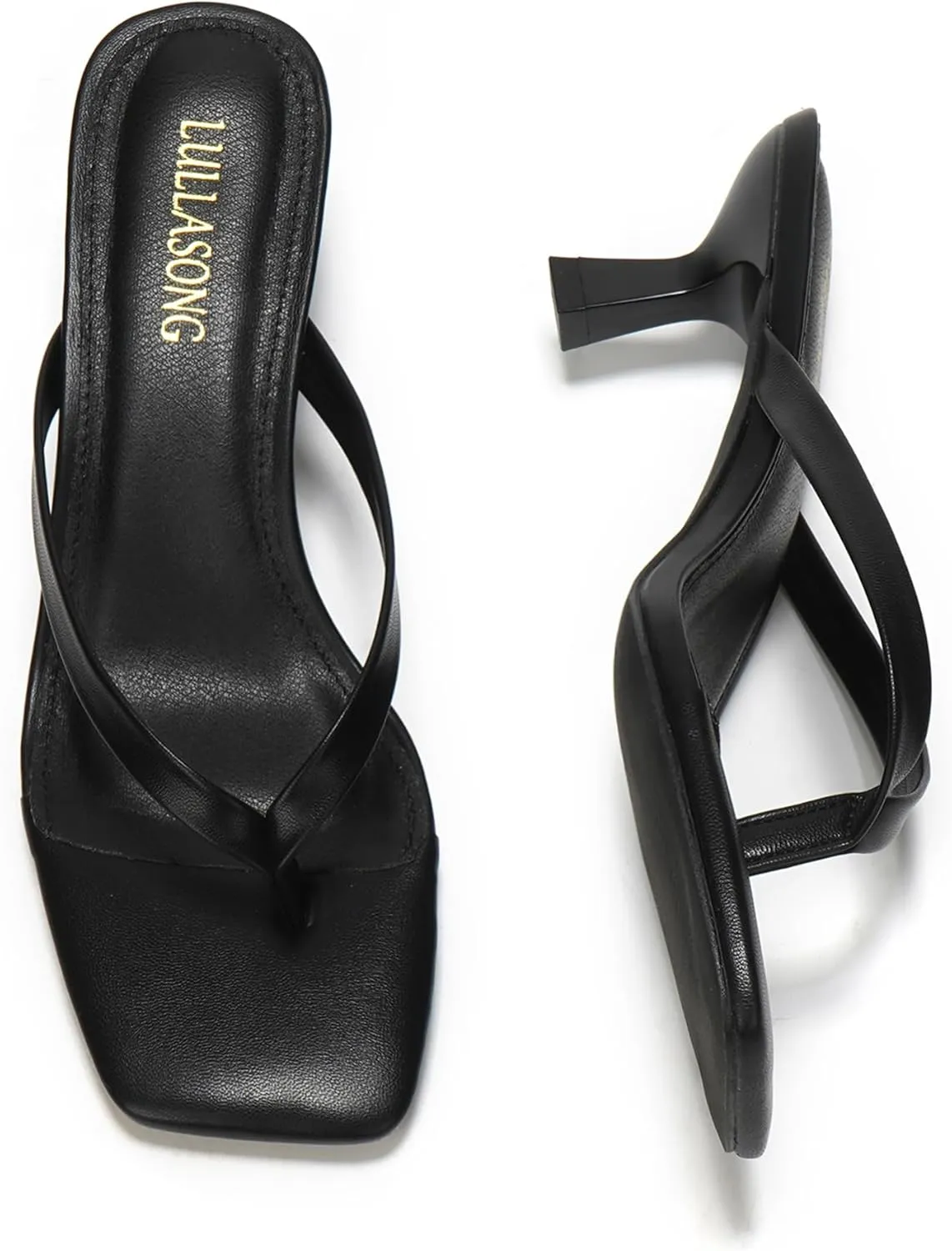 Women's Kitten Heels Sandals Square Open Toe Flip Flop Heels 1.8-2 Inch Heeled Sandals for Women