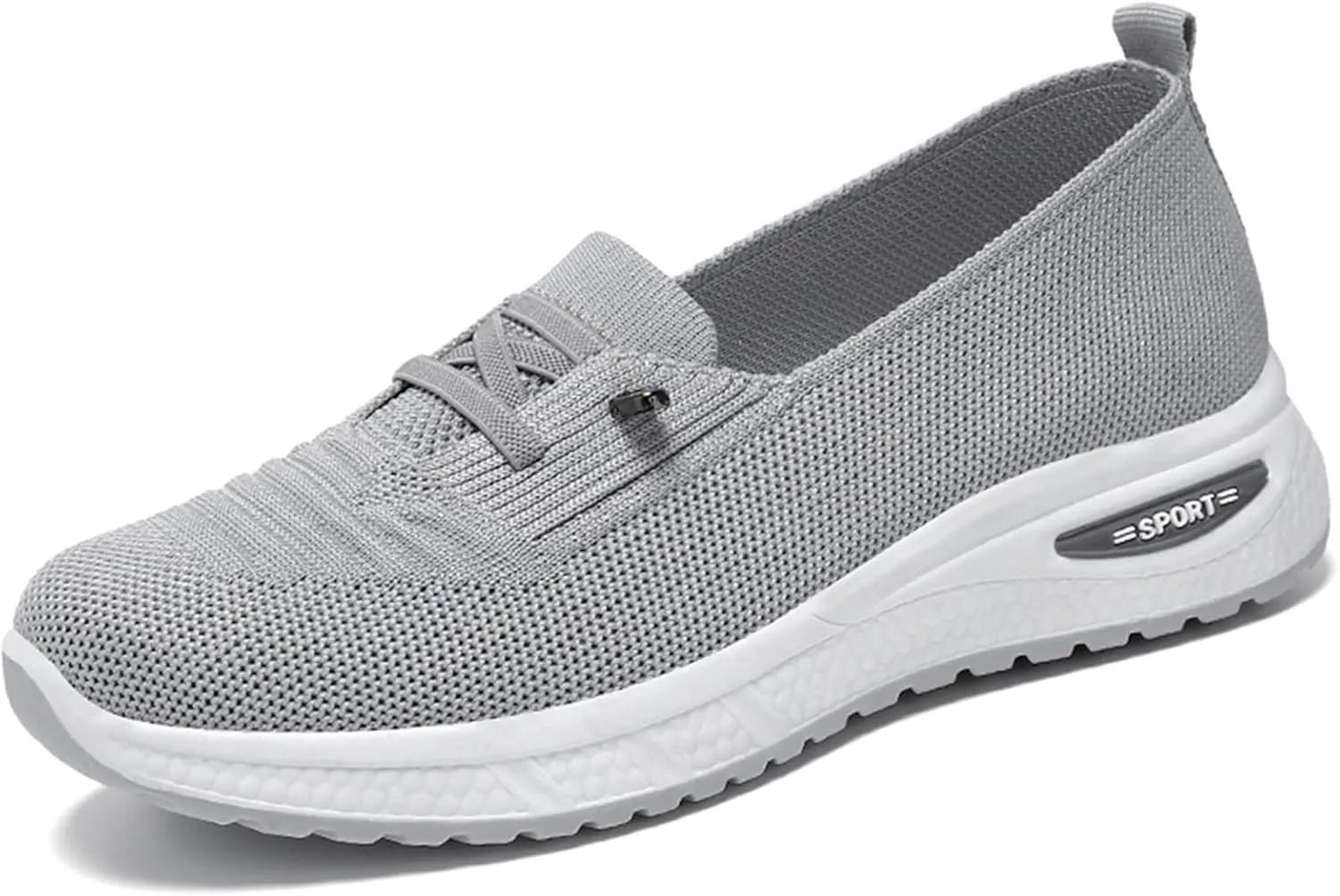 Women's Knitted Mesh Slip On Loafers Lightweight Breathable Orthopedic Soft Sole Flat Sneakers Casual Non-Slip Driving Walking Shoes