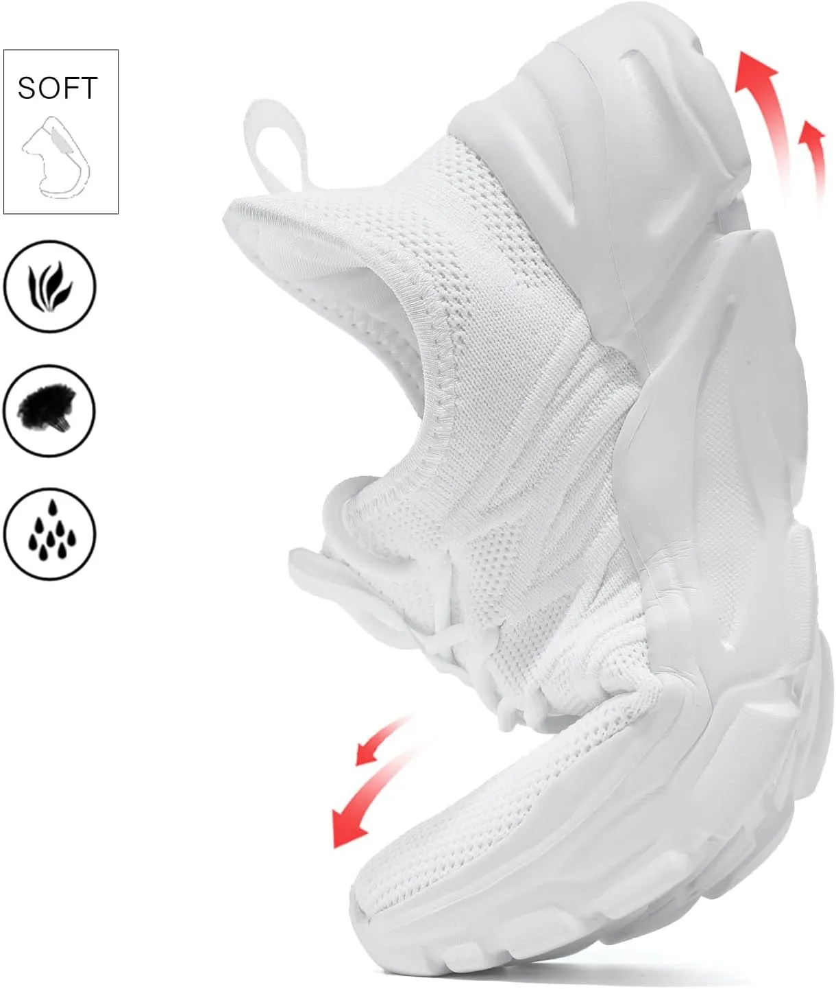 Womens Ladies Walking Tennis Shoes Slip on Lightweight Casual Running Sneakers Soft Sole Comfortable Trainers