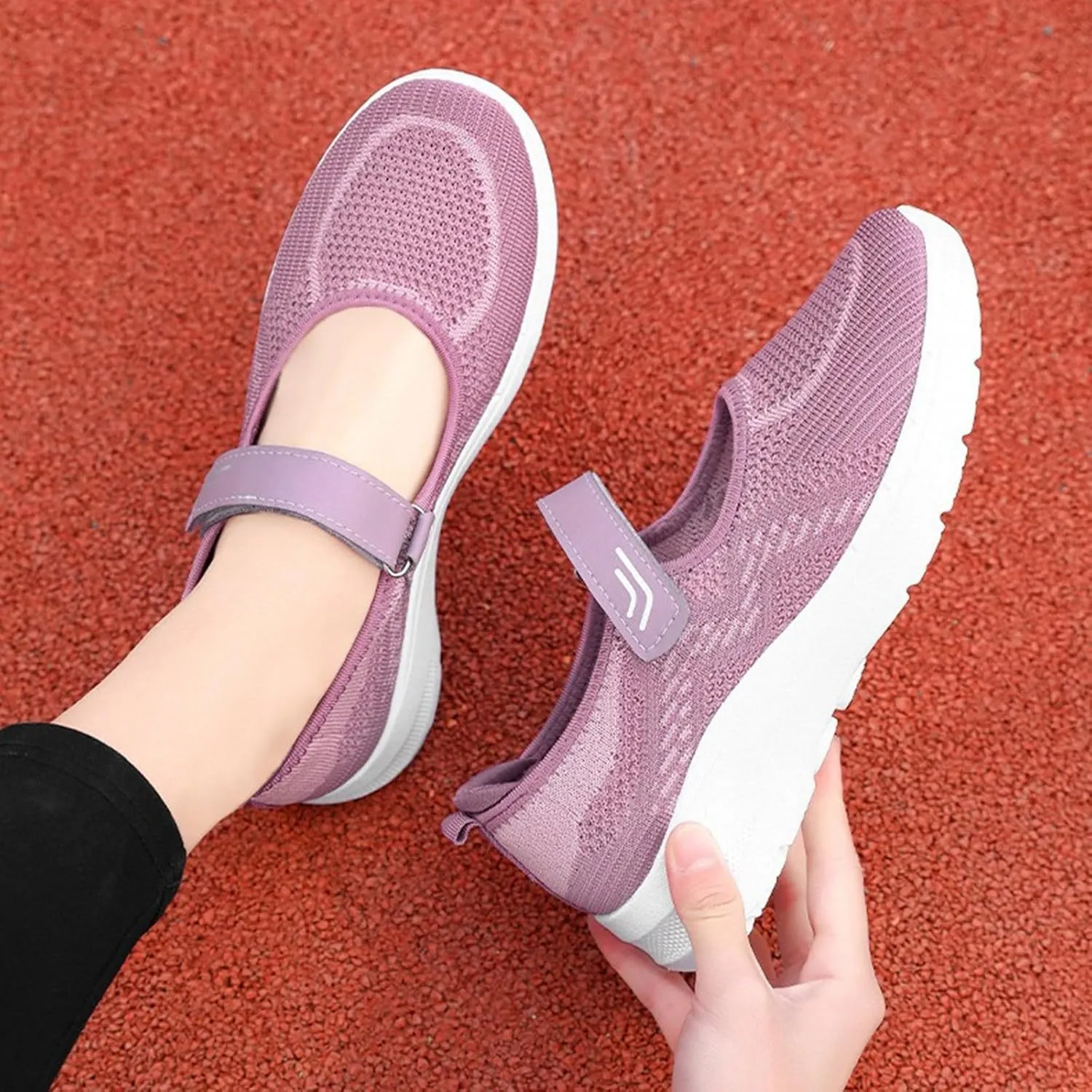 Women’s Lightweight Walking Shoes Mesh Breathable Slip On Mary Jane Sneaker Casual Soft Casual Toddler Shoes Girls