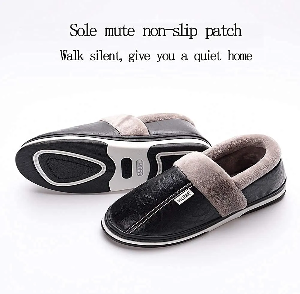 Women's Men's Soft House Felt Slippers Suede Indoor Slip On Cotton Shoes Memory Foam Anti-Skid Sole