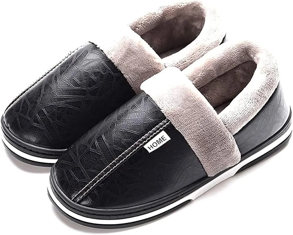 Women's Men's Soft House Felt Slippers Suede Indoor Slip On Cotton Shoes Memory Foam Anti-Skid Sole
