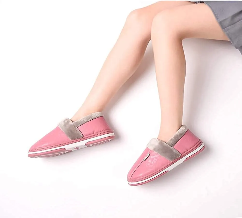 Women's Men's Soft House Felt Slippers Suede Indoor Slip On Cotton Shoes Memory Foam Anti-Skid Sole