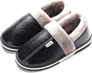 Women's Men's Soft House Felt Slippers Suede Indoor Slip On Cotton Shoes Memory Foam Anti-Skid Sole