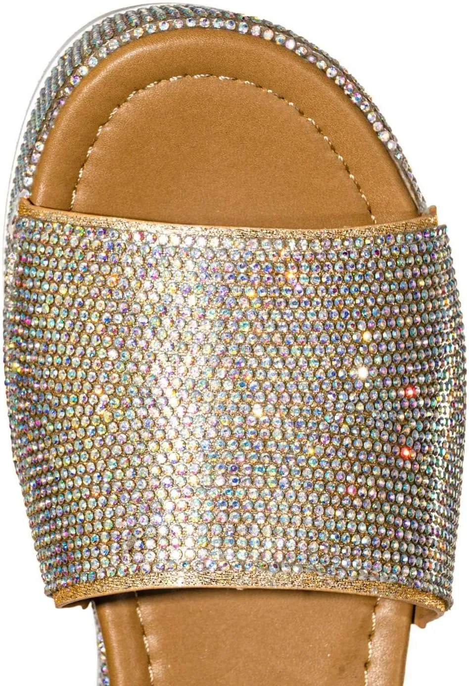 Women's Open Toe Sandals Rhinestone Glitter Fashion Flatform Sandal Ankle Strap Crystal Platform Summer Casual Sparkly Shoes